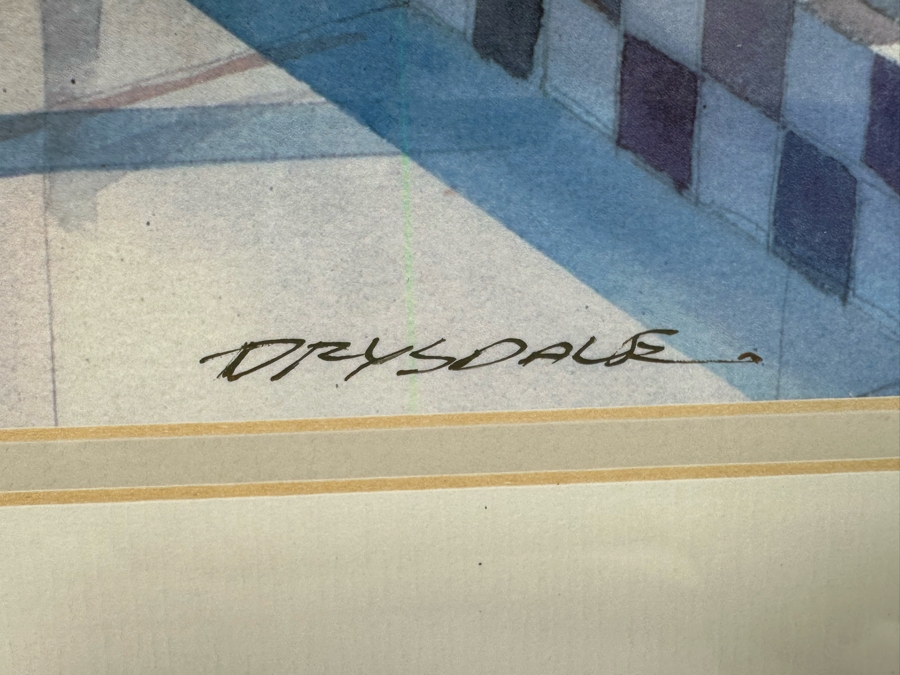 Bill Drysdale Signed Limited Edition Diner In Laguna Beach, CA With Woodie Print 14 X 11 Framed 24 X 20 [Photo 8]