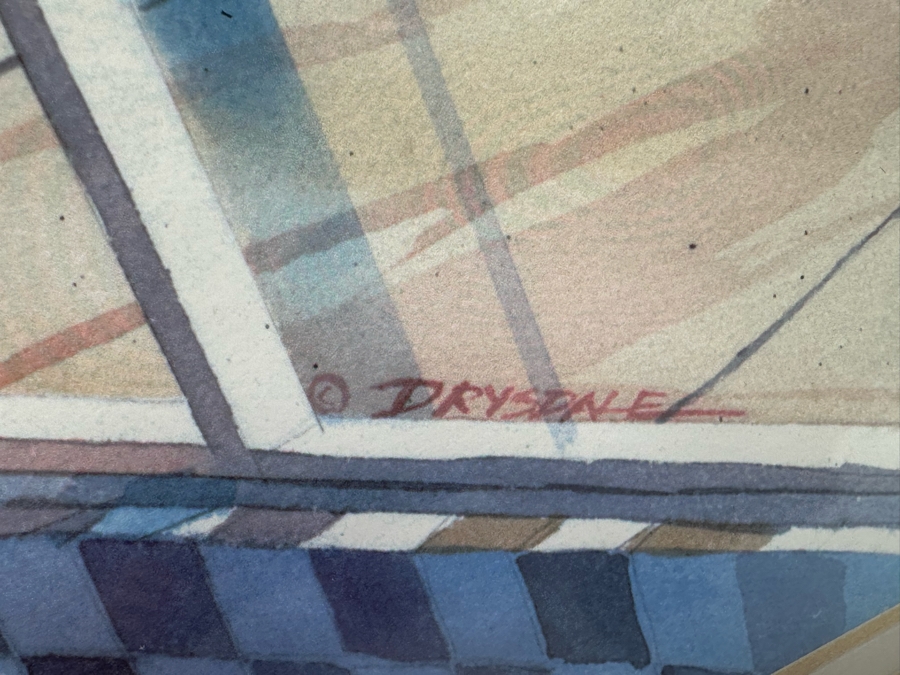 Bill Drysdale Signed Limited Edition Diner In Laguna Beach, CA With Woodie Print 14 X 11 Framed 24 X 20 [Photo 7]