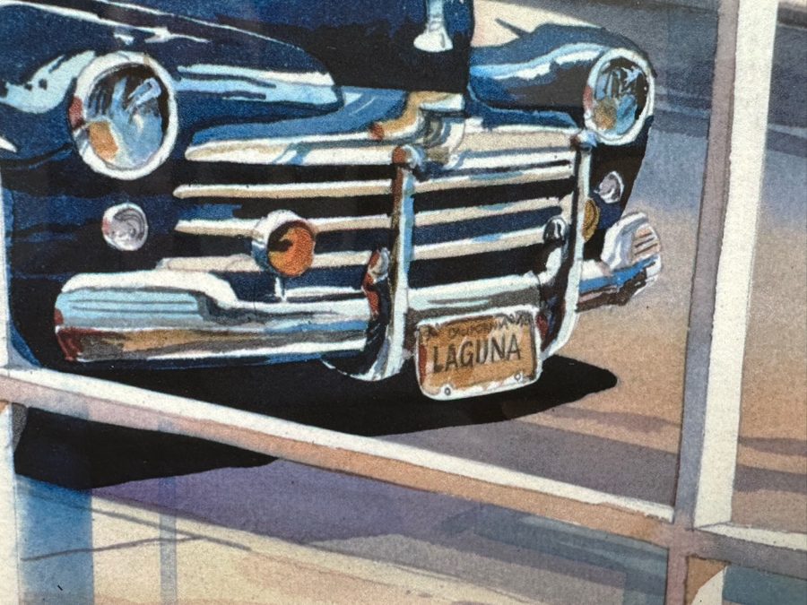 Bill Drysdale Signed Limited Edition Diner In Laguna Beach, CA With Woodie Print 14 X 11 Framed 24 X 20 [Photo 6]