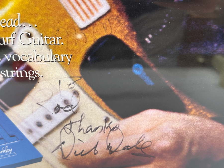 Autographed Dick Dale The Ripper Surf Guitar Advertising Poster For Dean Markley Blue Steel Guitar Strings Framed 19 X 25 [Photo 5]