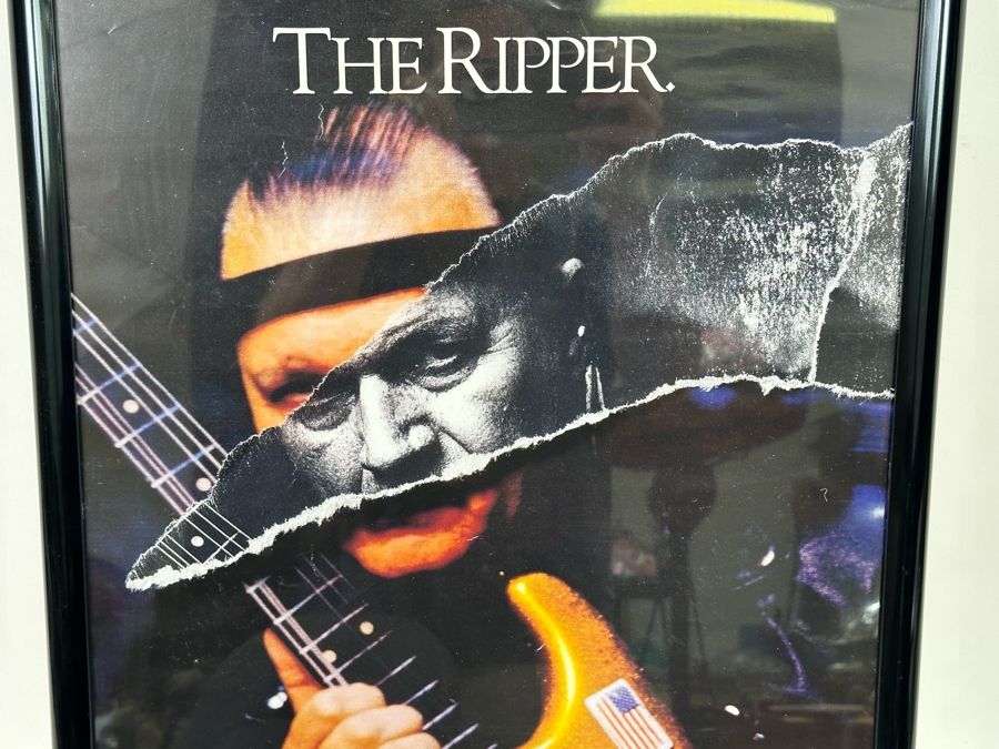Autographed Dick Dale The Ripper Surf Guitar Advertising Poster For Dean Markley Blue Steel Guitar Strings Framed 19 X 25 [Photo 8]