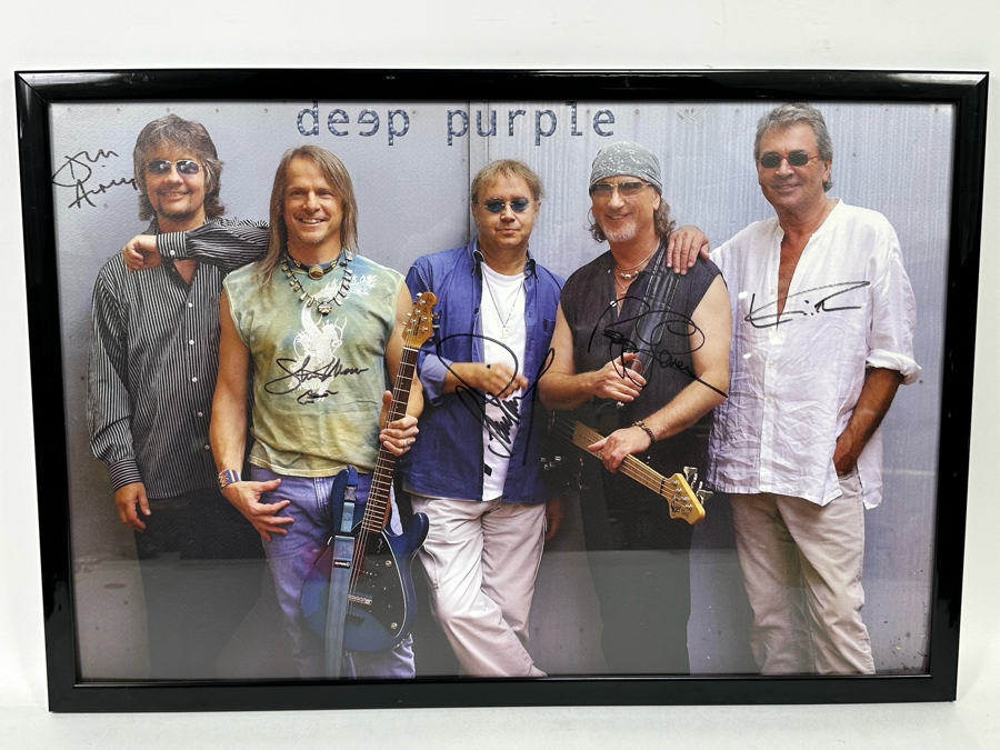 Autographed Deep Purple Rock Poster Framed 26 X 18 [Photo 3]