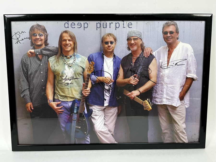 Autographed Deep Purple Rock Poster Framed 26 X 18 [Photo 2]