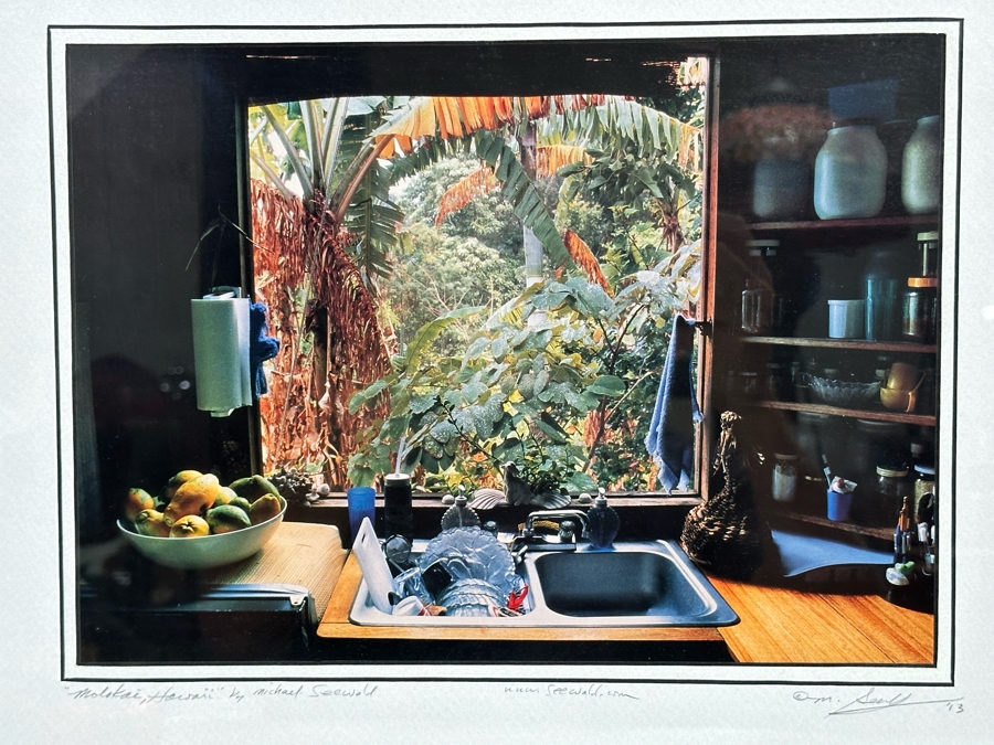 Michael Seewald Signed Photograph Window - Molokai Hawaii 1993 13.5 X 10 Framed 22 X 18 [Photo 5]