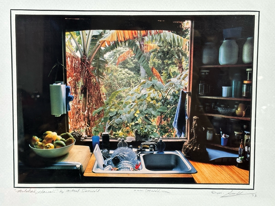 Michael Seewald Signed Photograph Window - Molokai Hawaii 1993 13.5 X 10 Framed 22 X 18 [Photo 4]