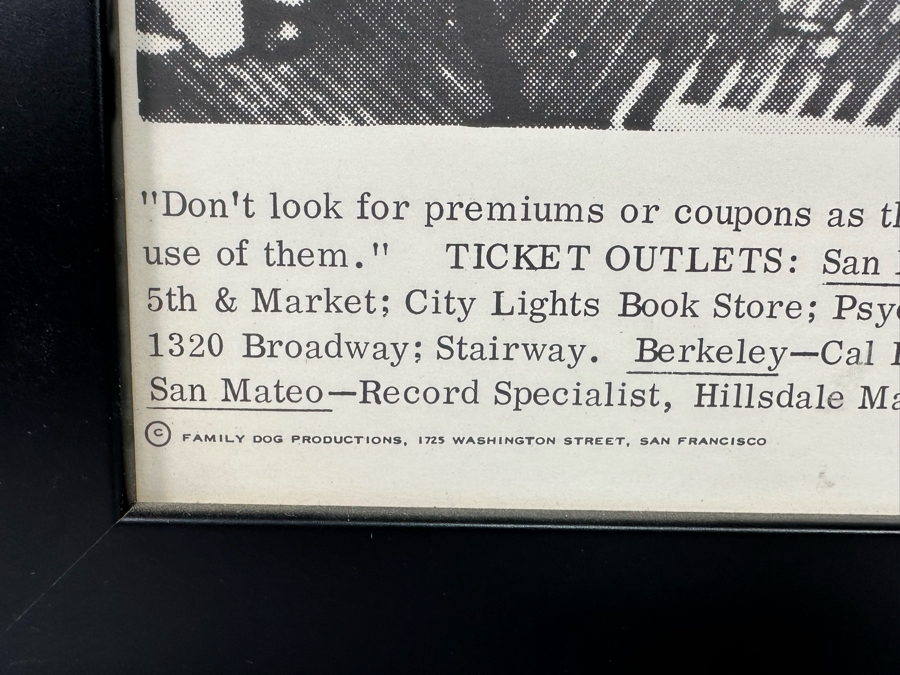 Autographed Original Big Brother Vintage 1966 Avalon Ballroom Family Dog Victor Moscoso A Stone Facade Concert Poster FD-11-2 15 X 22.5 [Photo 13]