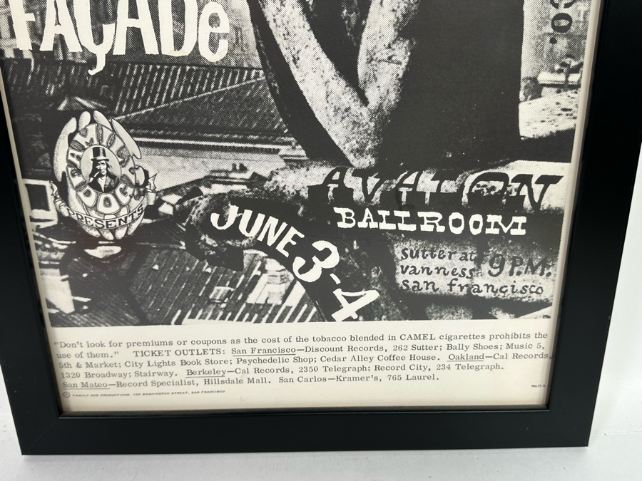 Autographed Original Big Brother Vintage 1966 Avalon Ballroom Family Dog Victor Moscoso A Stone Facade Concert Poster FD-11-2 15 X 22.5 [Photo 6]