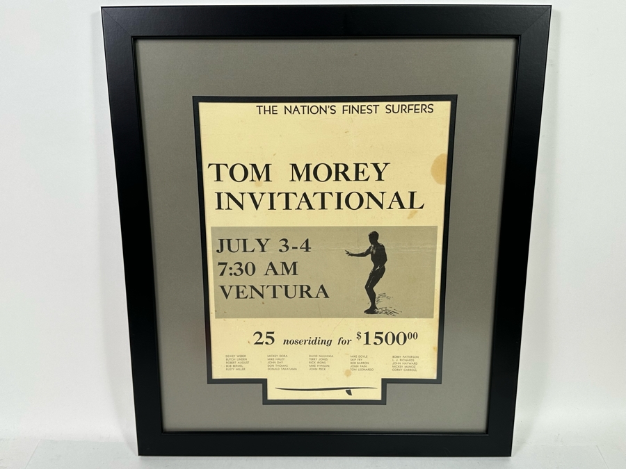 Original Tom Morey Invitational Noseriding Surf Contest The Nation's Finest Surfers Poster Handbill 11 X 14.5 Framed 18 X 21 [Photo 4]