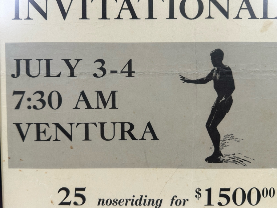 Original Tom Morey Invitational Noseriding Surf Contest The Nation's Finest Surfers Poster Handbill 11 X 14.5 Framed 18 X 21 [Photo 6]