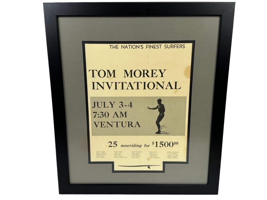Original Tom Morey Invitational Noseriding Surf Contest The Nation's Finest Surfers Poster Handbill 11 X 14.5 Framed 18 X 21 [Photo 2]