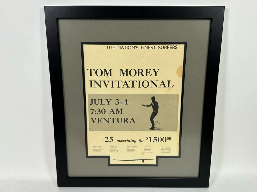 Original Tom Morey Invitational Noseriding Surf Contest The Nation's Finest Surfers Poster Handbill 11 X 14.5 Framed 18 X 21 [Photo 3]