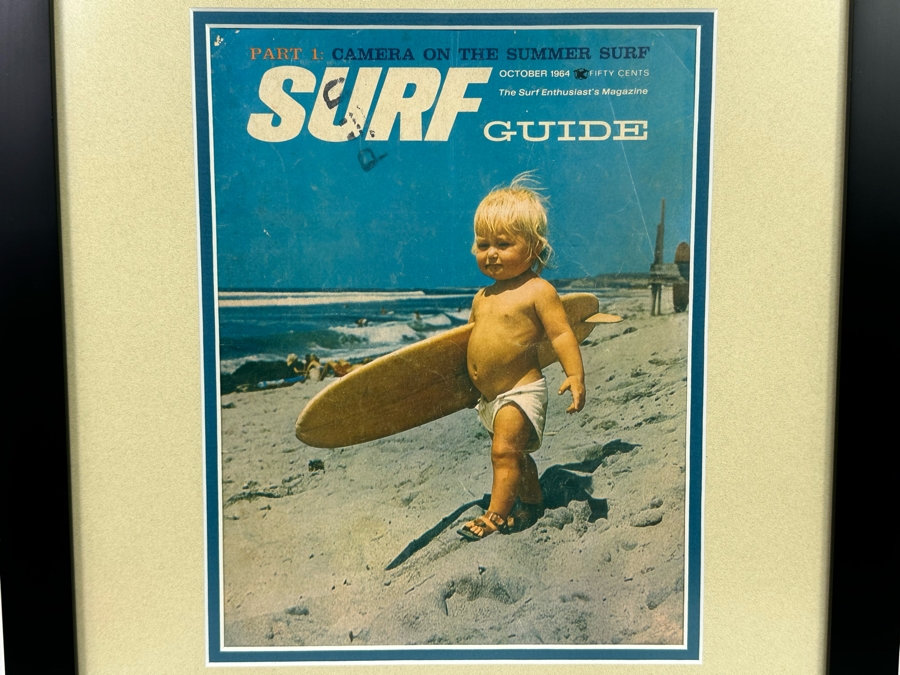 Framed Vintage 1964, October Surf Guide 15 X 18