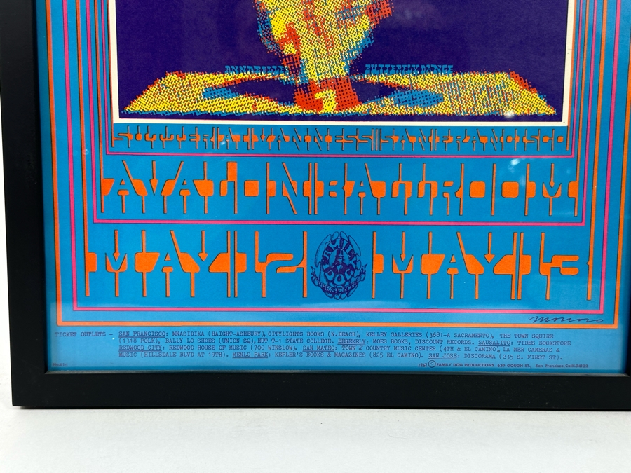 The Doors And The Sparrow Vintage 1967 Concert Poster Avalon Ballroom Victor Moscoso Family Dog FD-61-1 14 X 20 [Photo 9]
