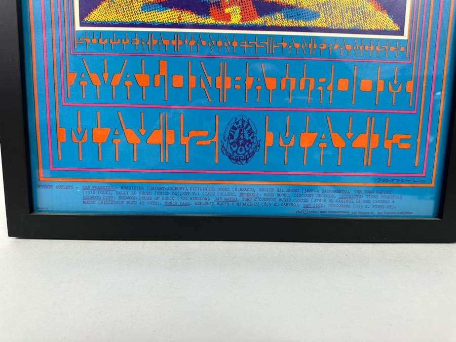 The Doors And The Sparrow Vintage 1967 Concert Poster Avalon Ballroom Victor Moscoso Family Dog FD-61-1 14 X 20 [Photo 12]