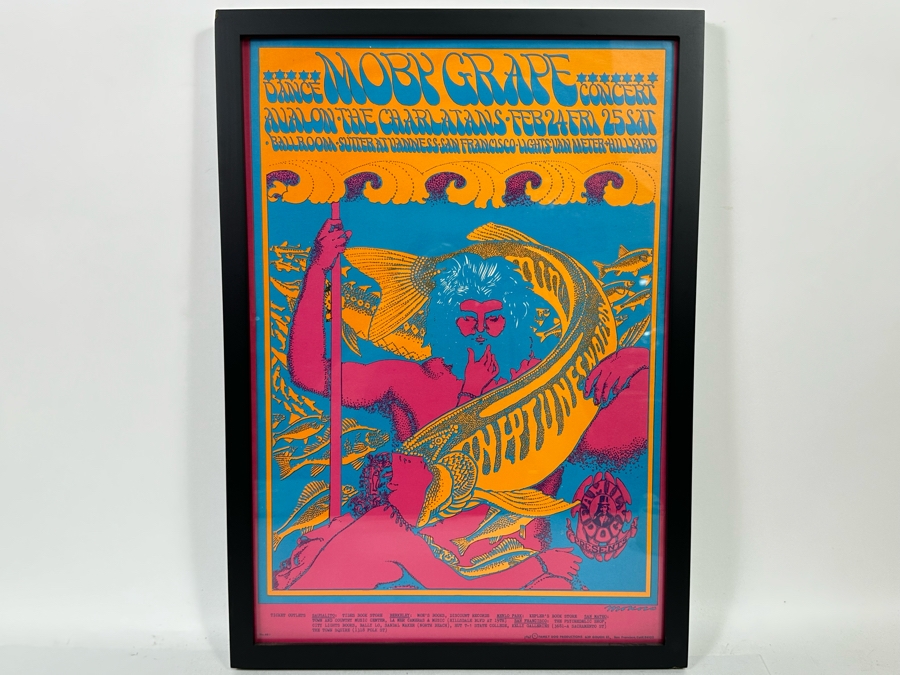 Moby Grape, The Charlatans Vintage 1967 Concert Poster By Victor Moscoso Avalon Ballroom Family Dog FD-49-1 14.5 X 20.5 [Photo 3]