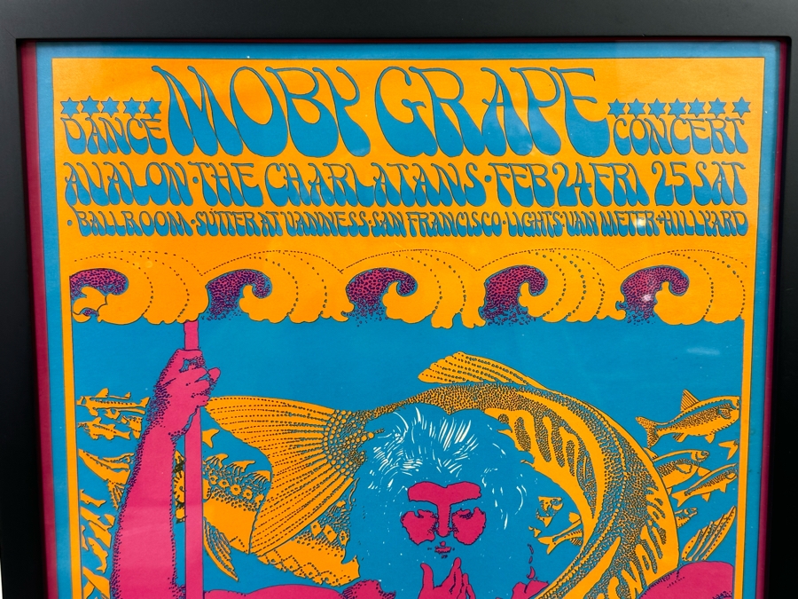Moby Grape, The Charlatans Vintage 1967 Concert Poster By Victor Moscoso Avalon Ballroom Family Dog FD-49-1 14.5 X 20.5 [Photo 4]