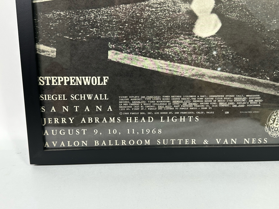 Steppenwolf, Siegel Schwall, Santana, Jerry Abrams Head Lights Vintage 1968 Concert Poster By Billy Glover Avalon Ballroom Family Dog FD-132 14.5 X 20.5 [Photo 8]