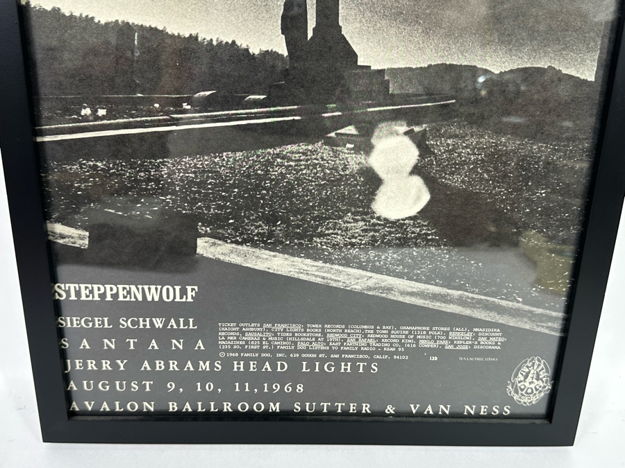 Steppenwolf, Siegel Schwall, Santana, Jerry Abrams Head Lights Vintage 1968 Concert Poster By Billy Glover Avalon Ballroom Family Dog FD-132 14.5 X 20.5 [Photo 6]