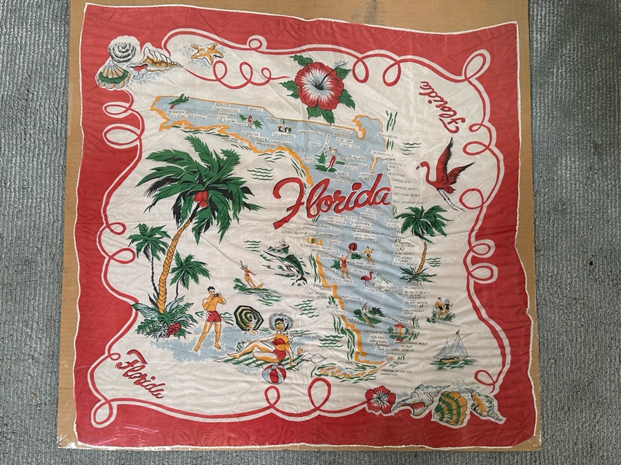 Vintage Florida Map Scarf 30 X 30 [Photo 2]
