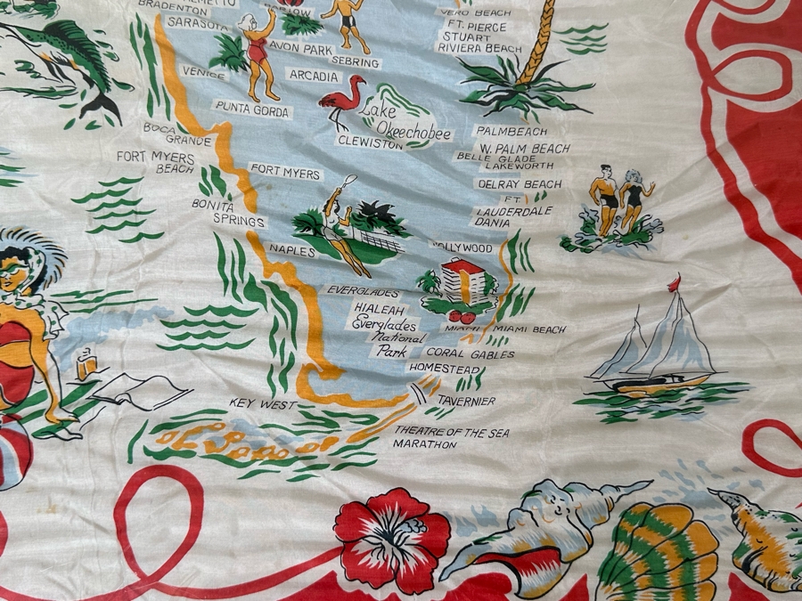 Vintage Florida Map Scarf 30 X 30 [Photo 4]
