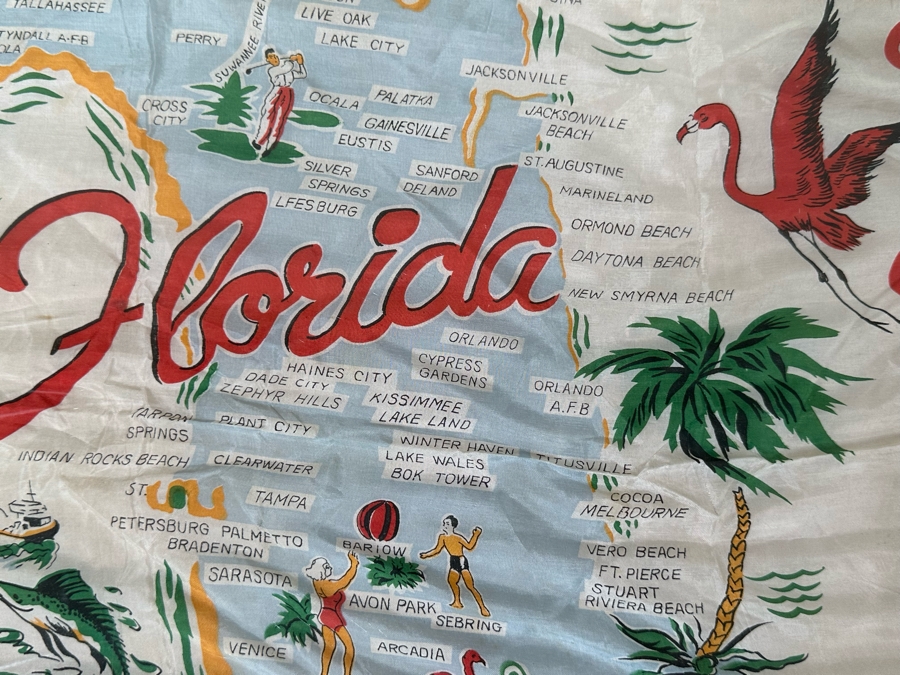 Vintage Florida Map Scarf 30 X 30 [Photo 6]