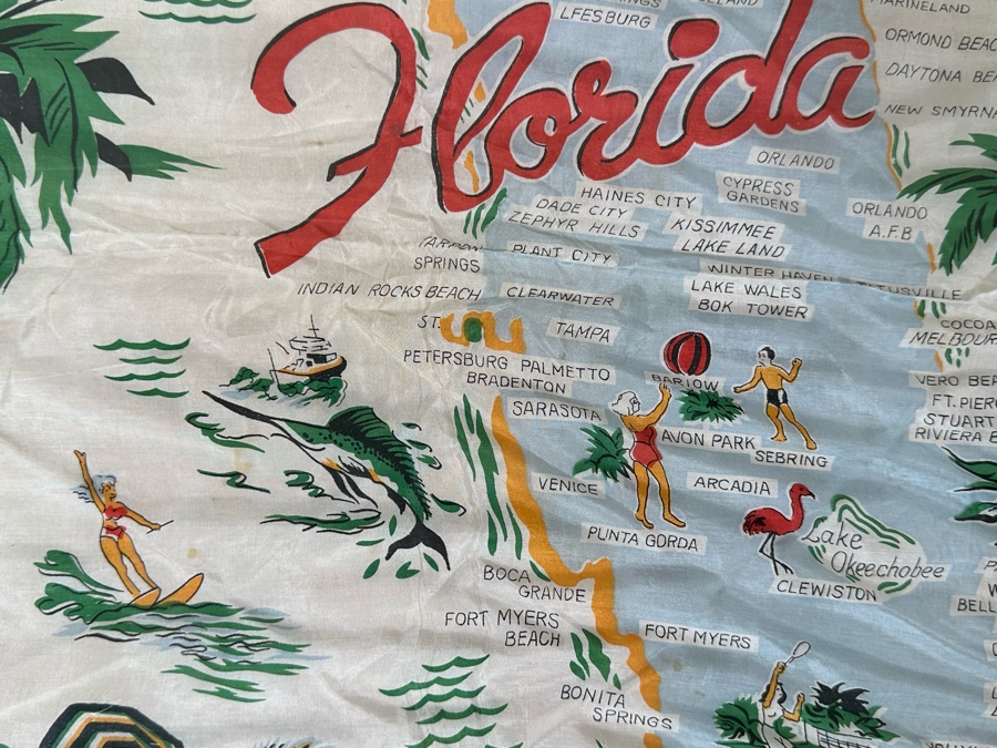 Vintage Florida Map Scarf 30 X 30 [Photo 9]