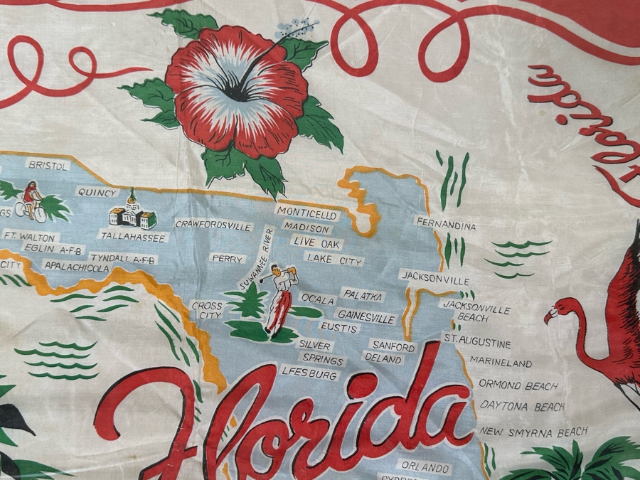 Vintage Florida Map Scarf 30 X 30 [Photo 7]