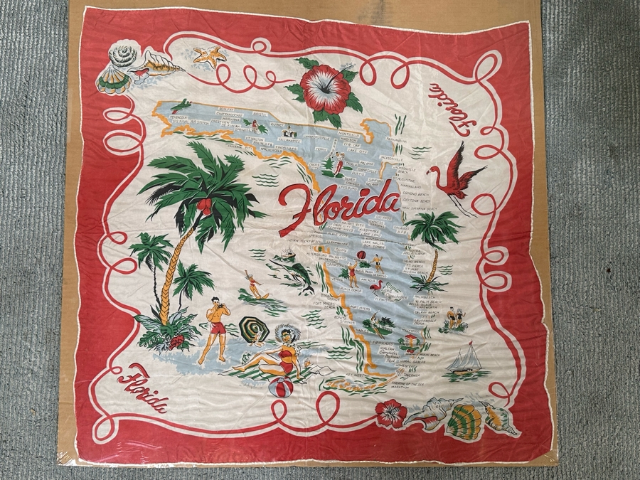 Vintage Florida Map Scarf 30 X 30 [Photo 3]