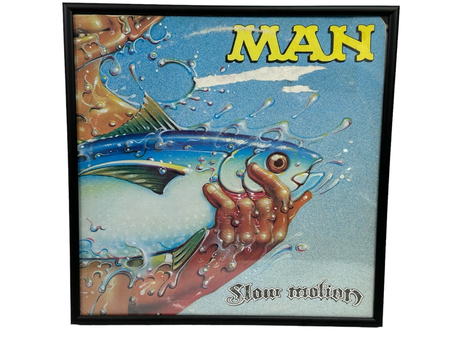 Man Slow Motion LP Record With Rick Griffin Artwork Framed 