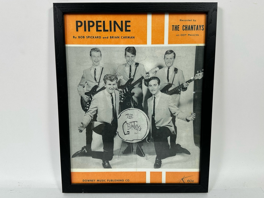Pipeline Sheet Music The Chantays 1963 Dot Records Downey Music Publishing Framed 12 X 15 [Photo 2]