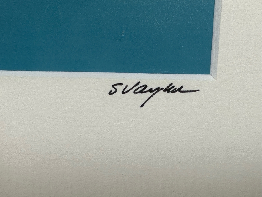 Signed Steve Vaughn Photograph Of Pink Flamingos Framed 21.5 X 10 [Photo 6]