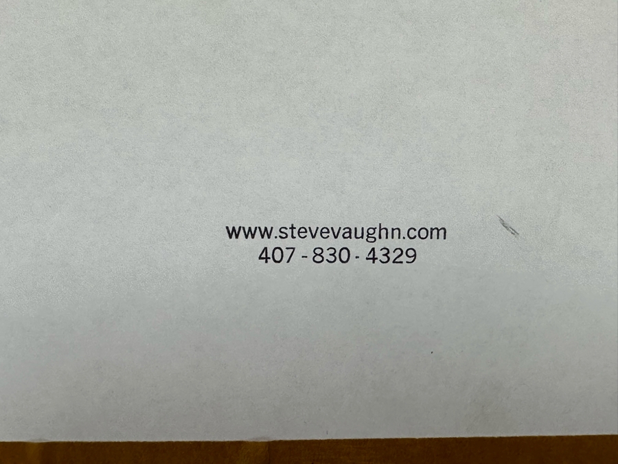 Signed Steve Vaughn Photograph Of Pink Flamingos Framed 21.5 X 10 [Photo 10]