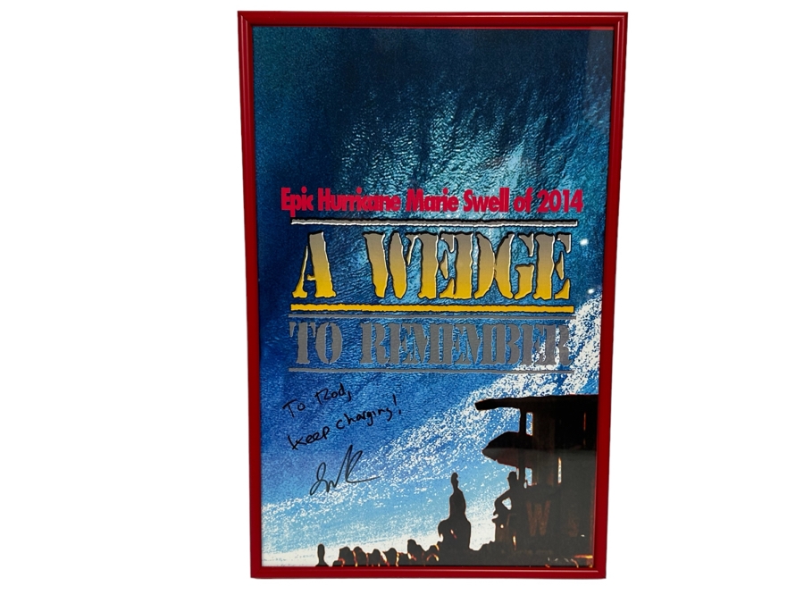 Autographed A Wedge To Remember Surf Movie Poster Hurricane Marie 2014 Southern California Swell Josh Pomer 11 X 17