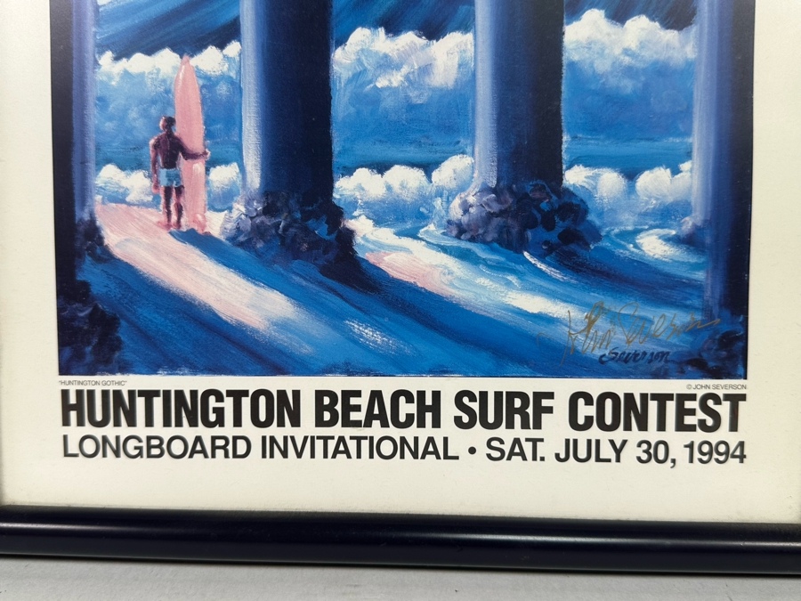 Autographed John Severson Huntington Beach Surf Contest Poster 1994 Longboard Invitational 12 X 17 [Photo 7]