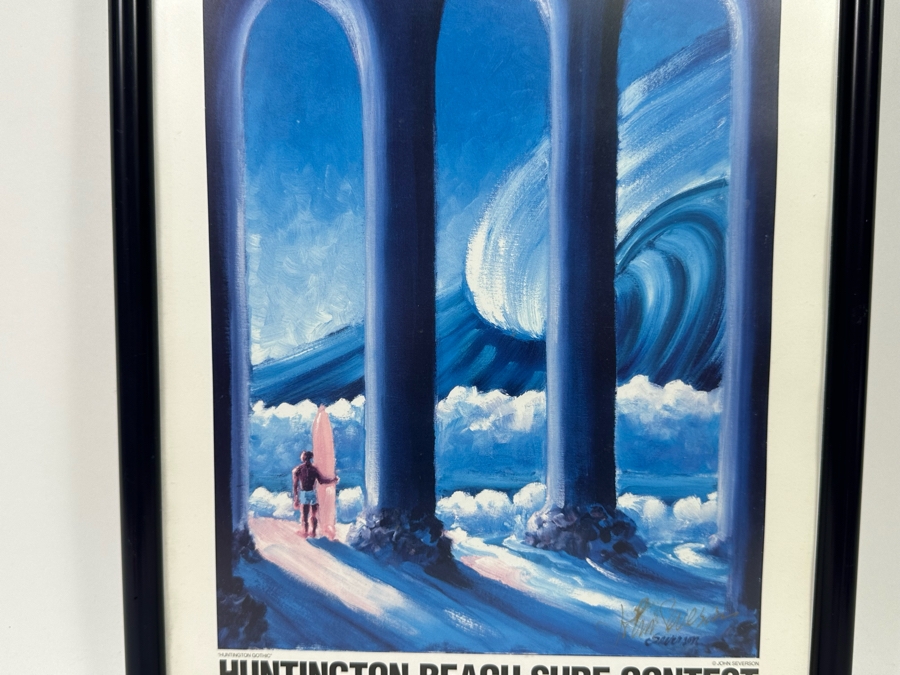Autographed John Severson Huntington Beach Surf Contest Poster 1994 Longboard Invitational 12 X 17 [Photo 4]