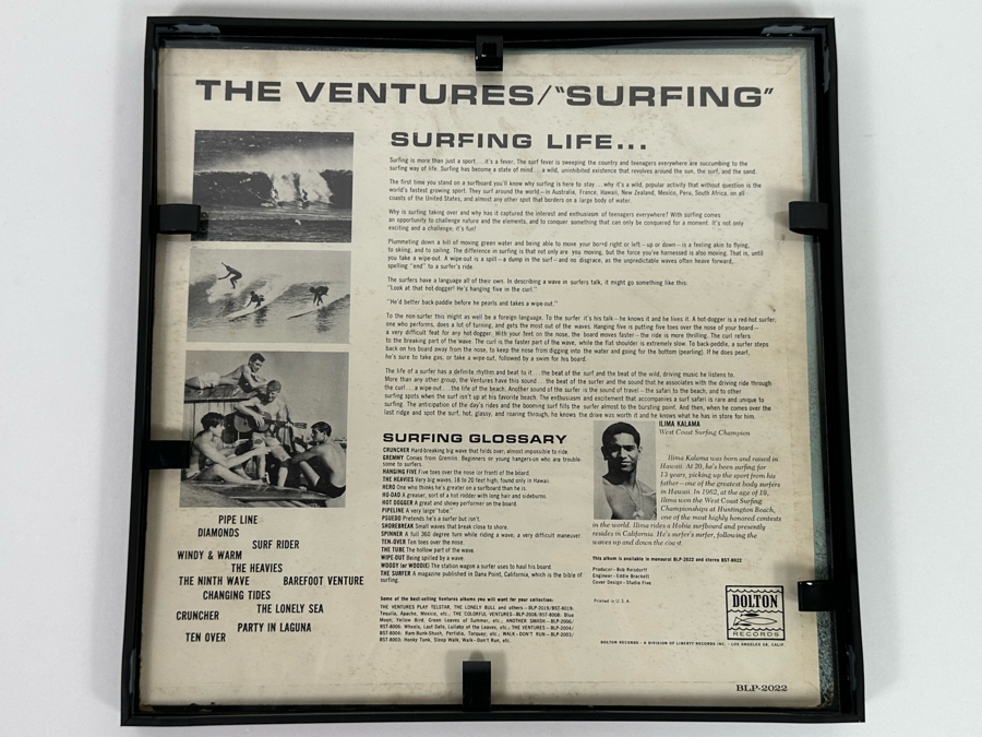 The Ventures 'Surfing' LP Record Framed [Photo 6]