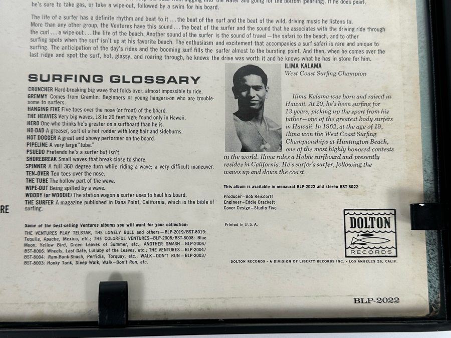 The Ventures 'Surfing' LP Record Framed [Photo 8]