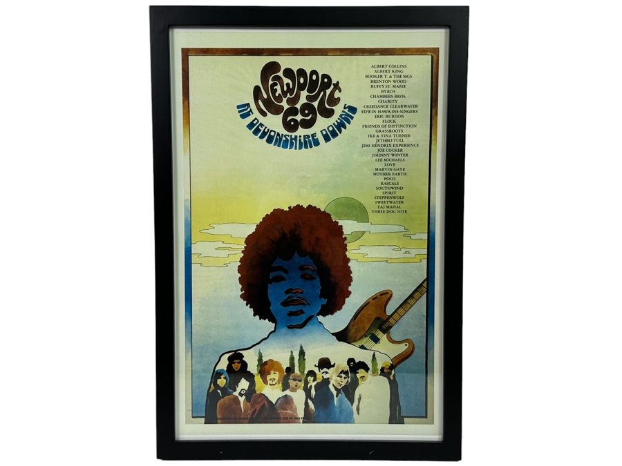 Newport 69 At Devonshire Downs Concert Poster Jimi Hendrix Experience, Creedance Clearwater, Jethro Tull 13 X 19