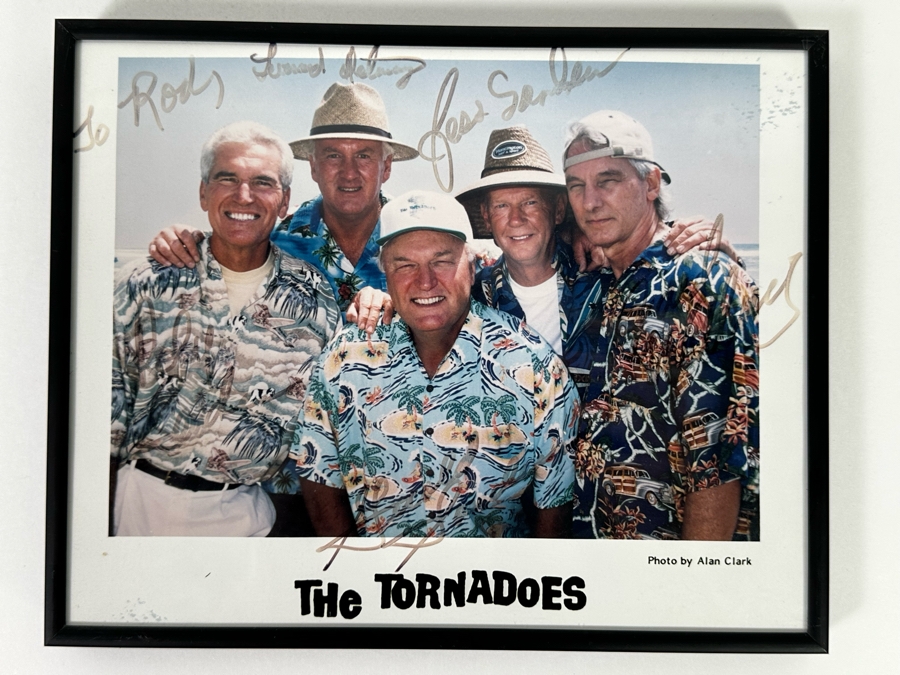 Autographed Color Photograph Of The Surf Music Band The Tornadoes Framed 10 X 8 [Photo 2]