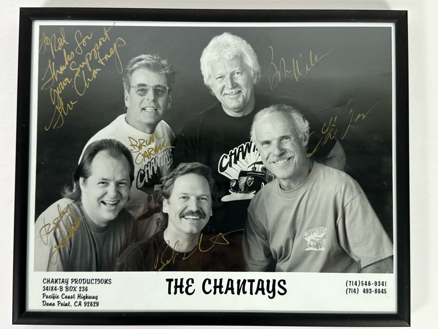 Autographed B&W Photograph Of The Surf Music Band The Chantays Framed 10 X 8 [Photo 1]