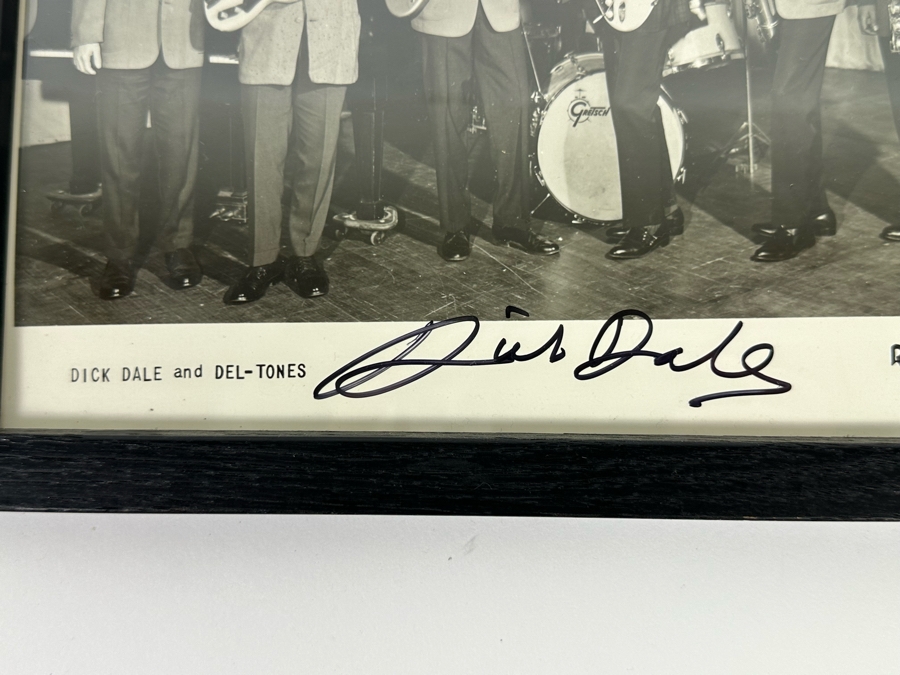 Autographed B&W Photograph Of The Surf Music Band Dick Dale And The Del-Tones Framed 11 X 9 [Photo 5]