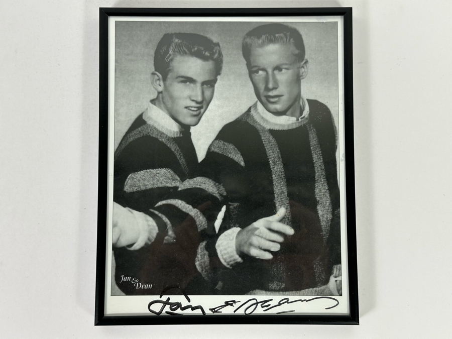 Autographed B&W Photograph Of The Surf Music Band Jan & Dean Framed 8 X 10 [Photo 2]