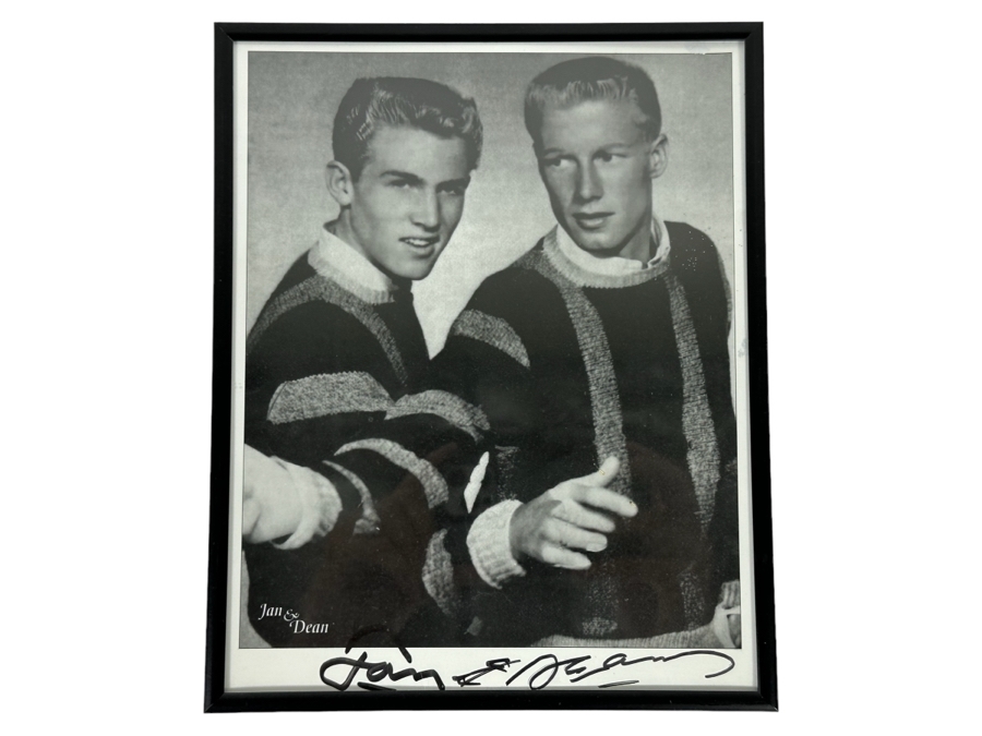 Autographed B&W Photograph Of The Surf Music Band Jan & Dean Framed 8 X 10 [Photo 1]