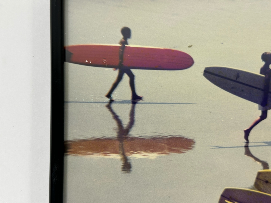 Vintage Color Photograph Of Longboarders Surfers Framed 10 X 8 [Photo 3]