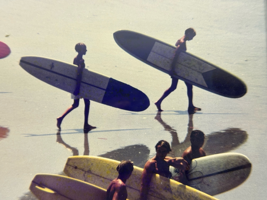 Vintage Color Photograph Of Longboarders Surfers Framed 10 X 8 [Photo 4]