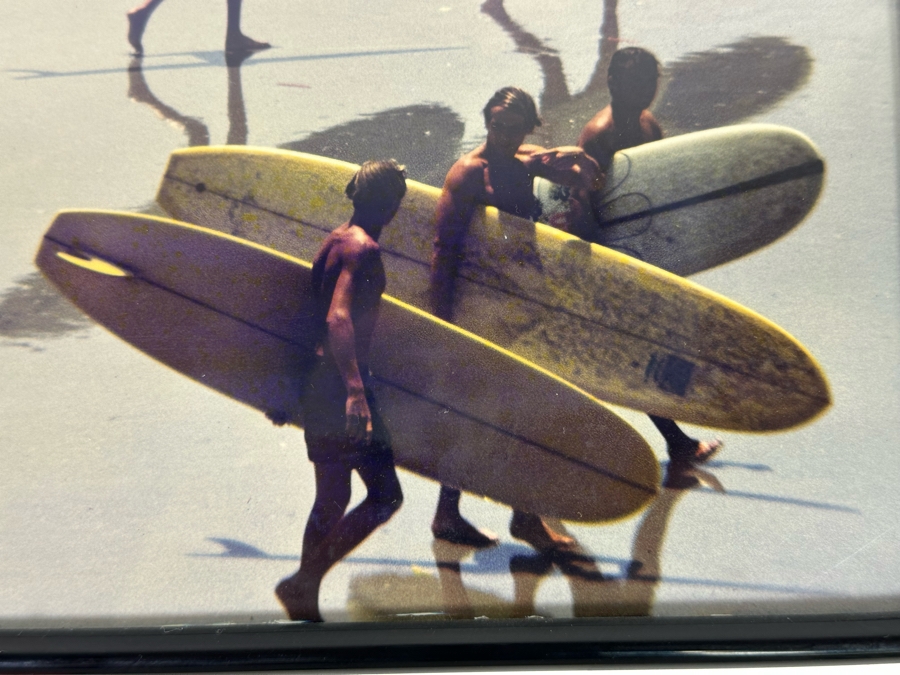 Vintage Color Photograph Of Longboarders Surfers Framed 10 X 8 [Photo 5]