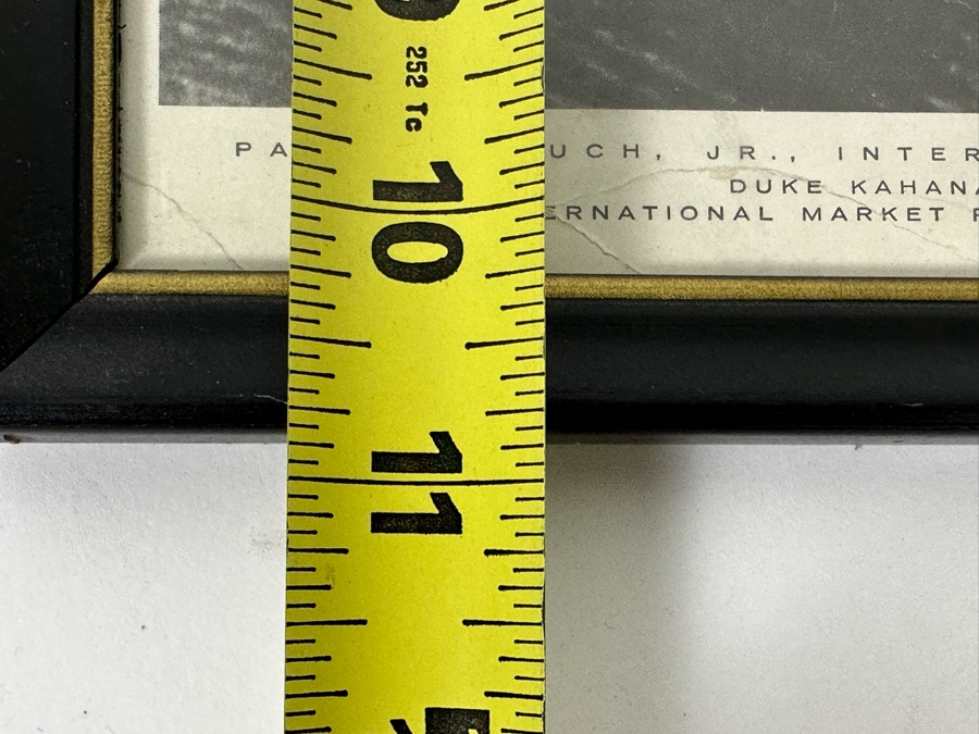 Autographed B&W Poster Of Paul Strauch, Jr. International Surfing Champion Duke Kahanamoku Surf Club International Market Place, Waikiki Beach, Hawaii Framed 9 X 11 [Photo 11]