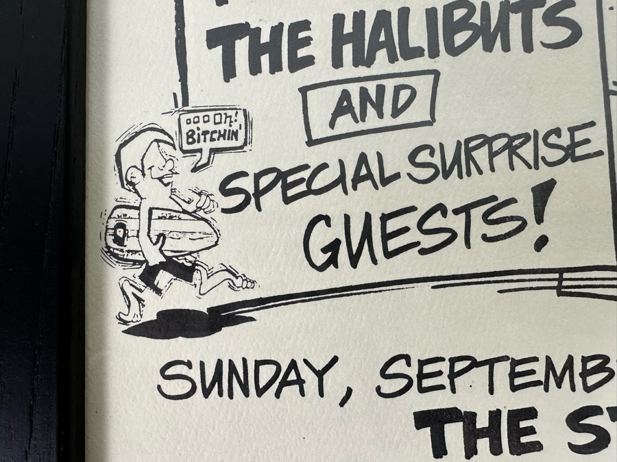 Surf Band Reunion 1988 Conert Poster A Benefit For The Redondo Beach Pier The Bel-Airs, The Packards, The Halibuts Framed 9.5 X 12 [Photo 6]
