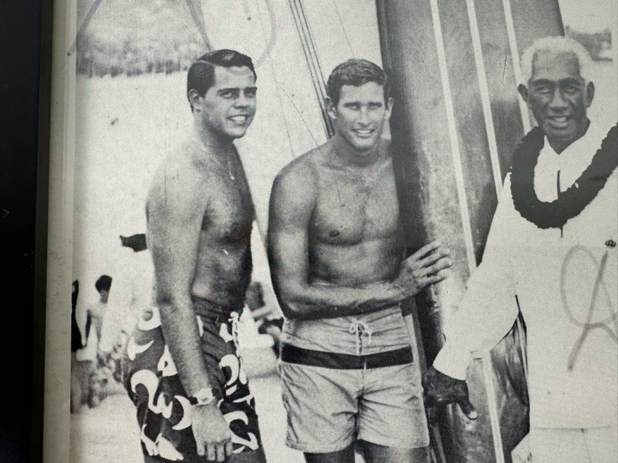 Rare Autographed B&W Poster Of Duke Kahanamoku With The Officers Of The World Famous Duke Kahanamoku Surf Club: Autographed By Duke Kahanamoku, Butch Van Artsdalen, Fred Hemmings And Paul Strauch, Jr. Framed 9 X 11 [Photo 10]