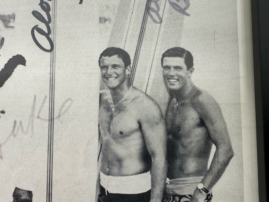 Rare Autographed B&W Poster Of Duke Kahanamoku With The Officers Of The World Famous Duke Kahanamoku Surf Club: Autographed By Duke Kahanamoku, Butch Van Artsdalen, Fred Hemmings And Paul Strauch, Jr. Framed 9 X 11 [Photo 9]